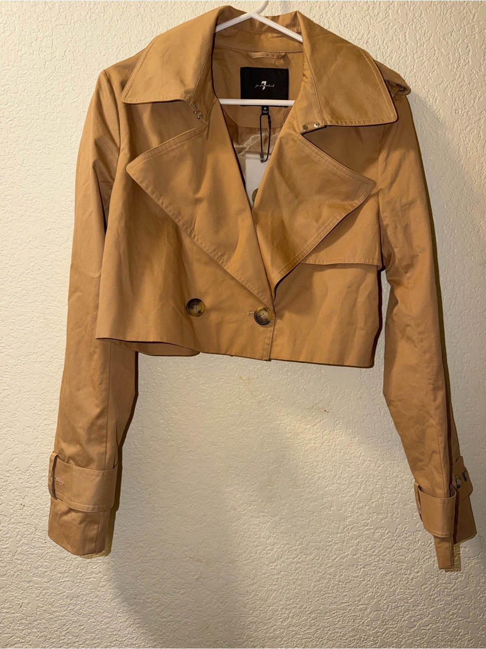 7 for all mankind Cropped Tan Trench Jacket - Women